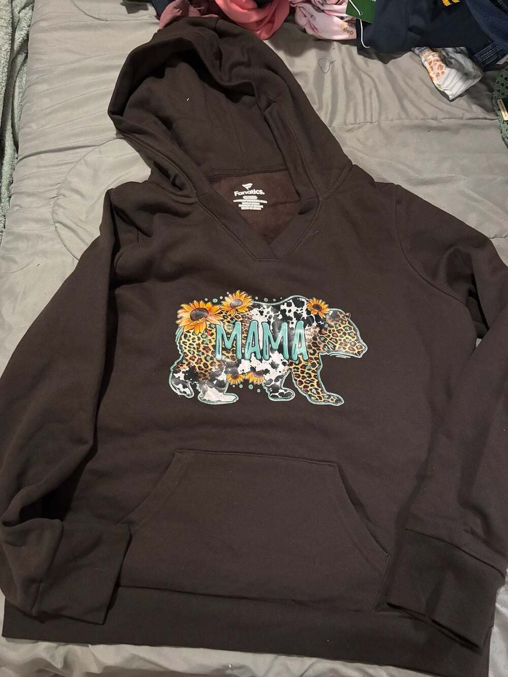 Fanatics Mama Bear Hoodie Size XL Brown Sunflower